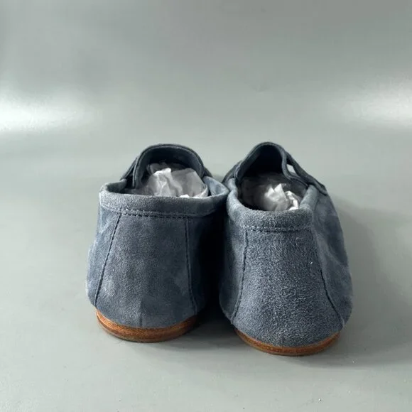 Authentic Brunello Cucinelli Ashy Blue Suede Flats, Size 36